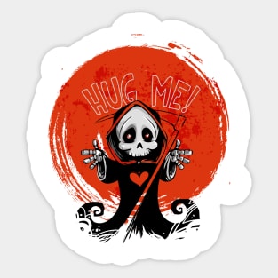 death says hug me !! Sticker